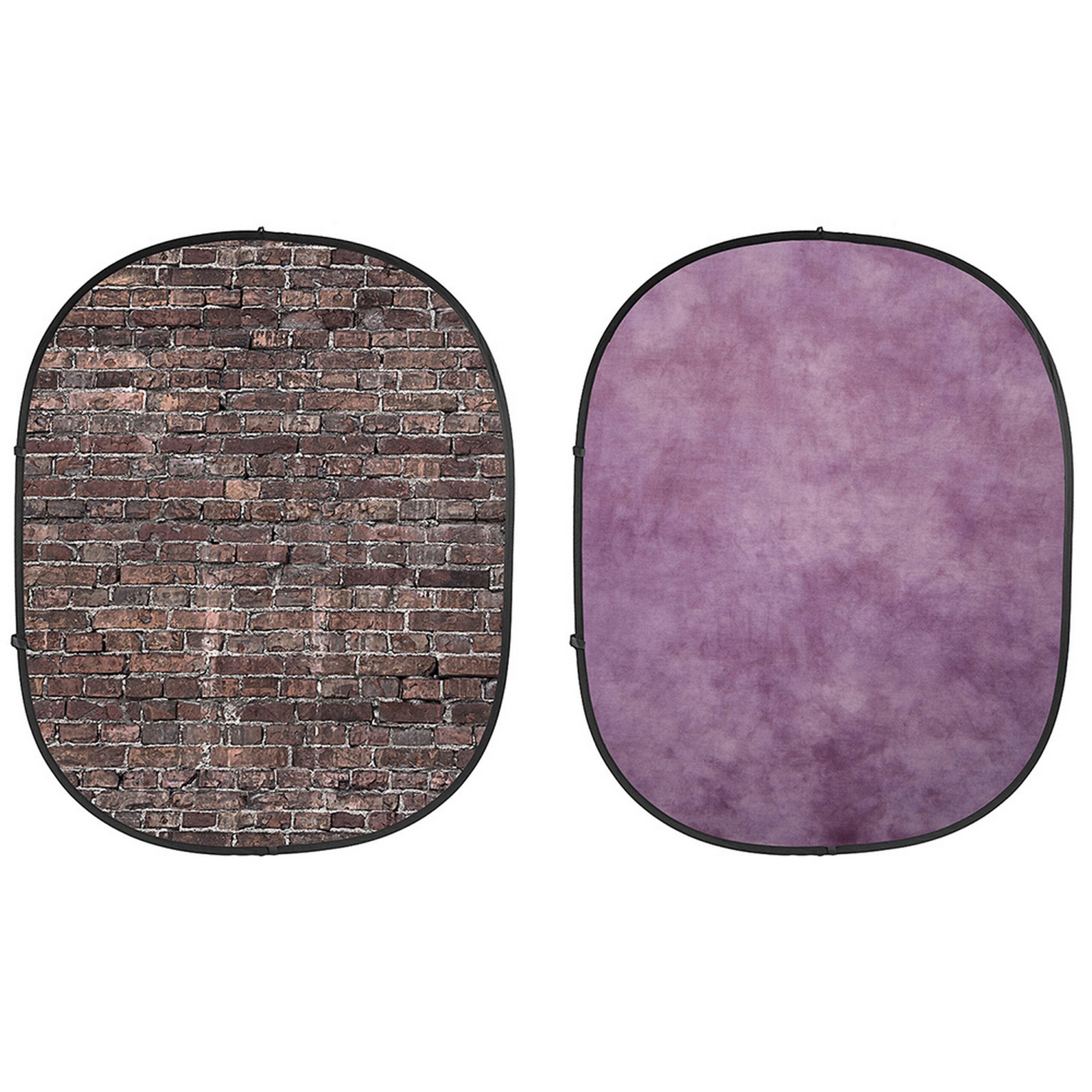 Savage 5x7-Feet Collapsible Grunge Brick/Purple Background Kit