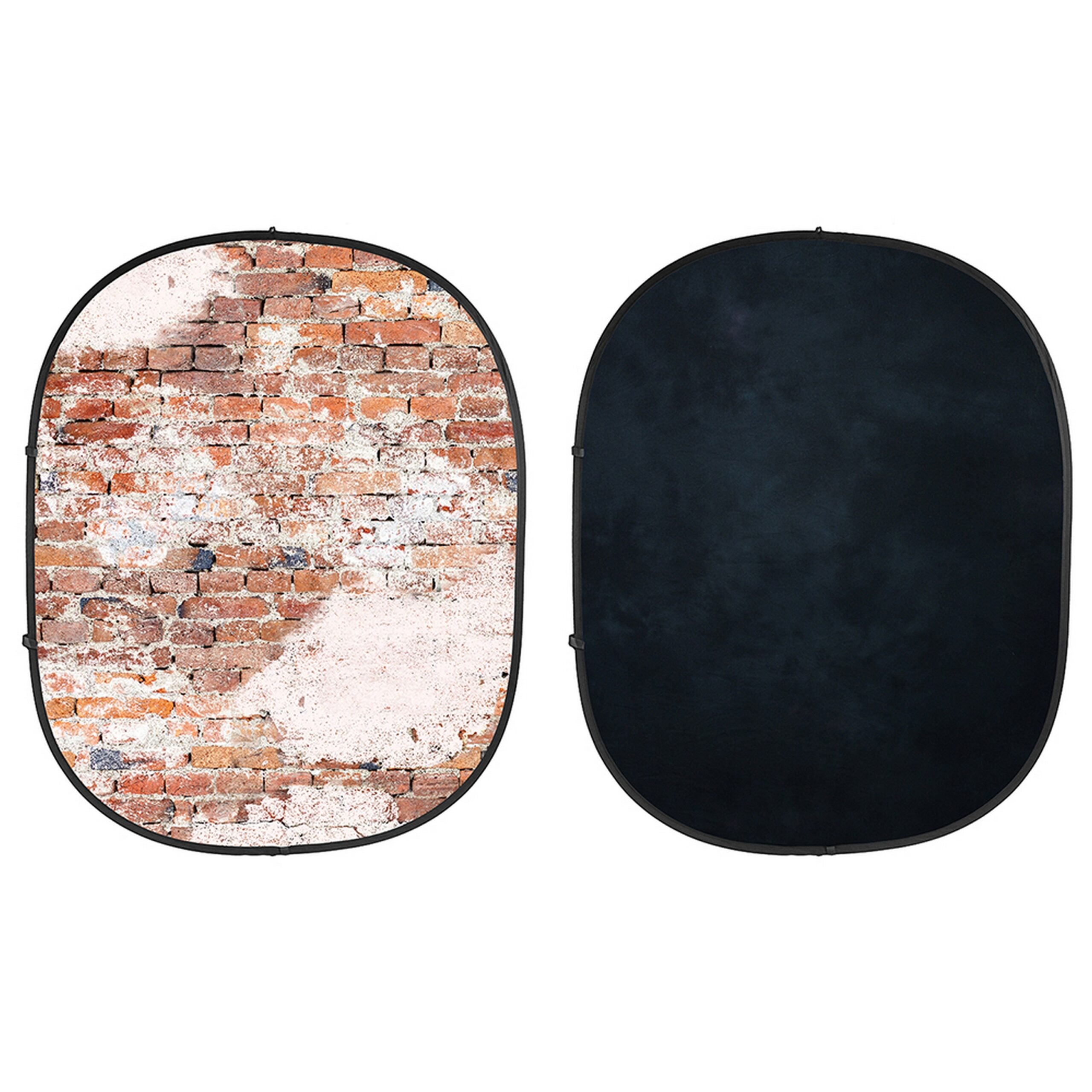 Savage CB184 5 x 7-Feet Collapsible Weathered Brick/Black Photography Background