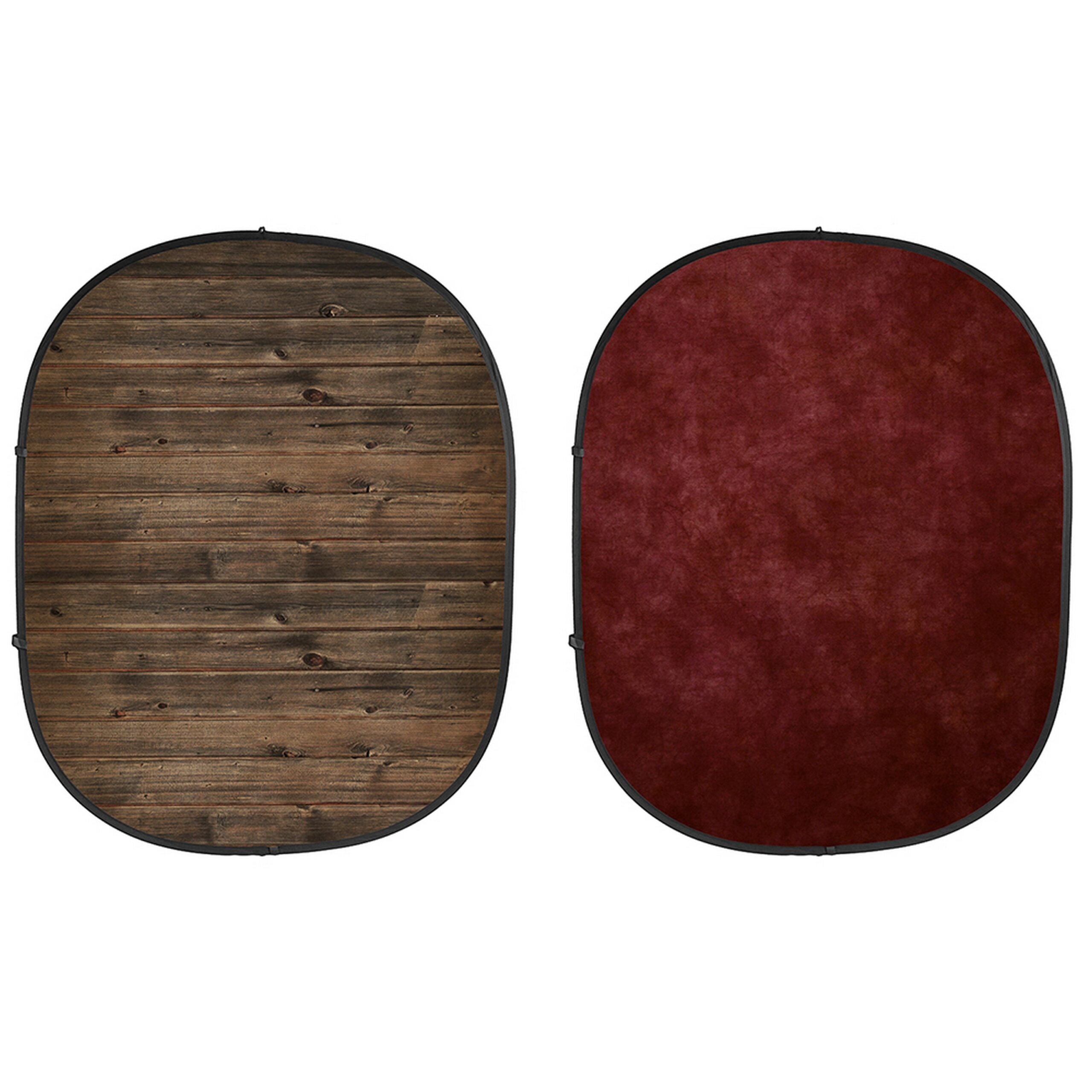 Savage CB188 5x7-Feet Collapsible Rustic Red & Wood Background