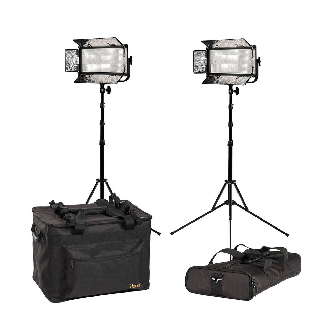 Ikan Mylo MB8-2PT-KIT 5600K Bi-Color LED Lights with Stands for Cinematography