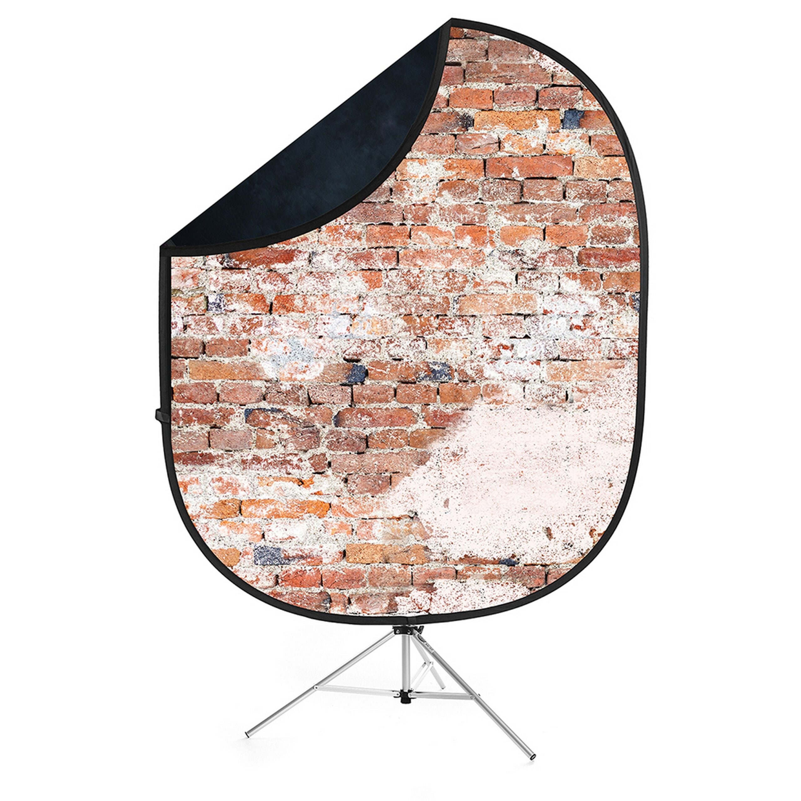 Savage CB184-KIT Professional Collapsible Photography Background Kit with Weathered Brick and Black Design, Measuring 5 x 7 Feet