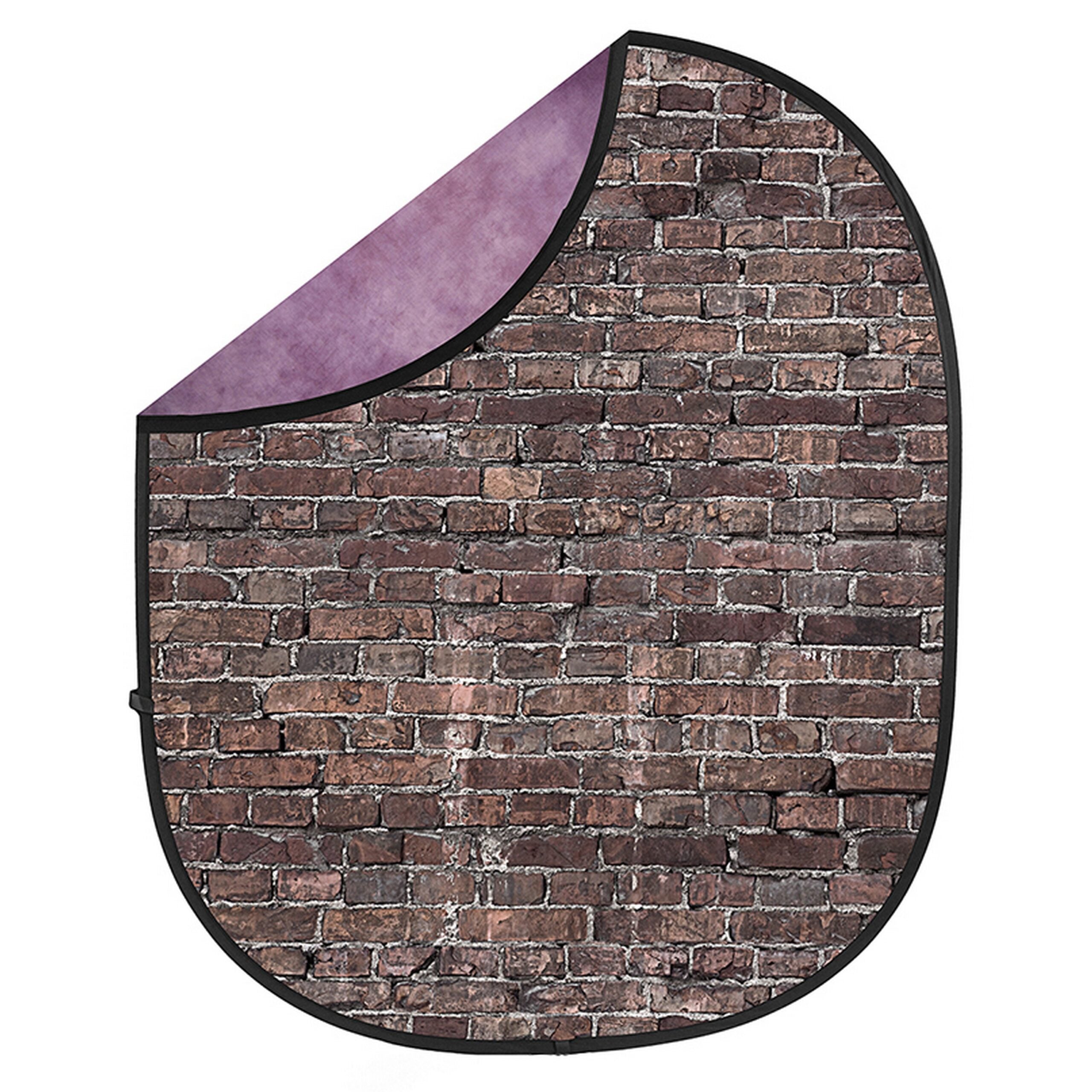 Savage CB192 Collapsible Photography Background, Featuring Grunge Brick Pattern and Mottled Purple Finish, Measuring 5 x 7-Feet
