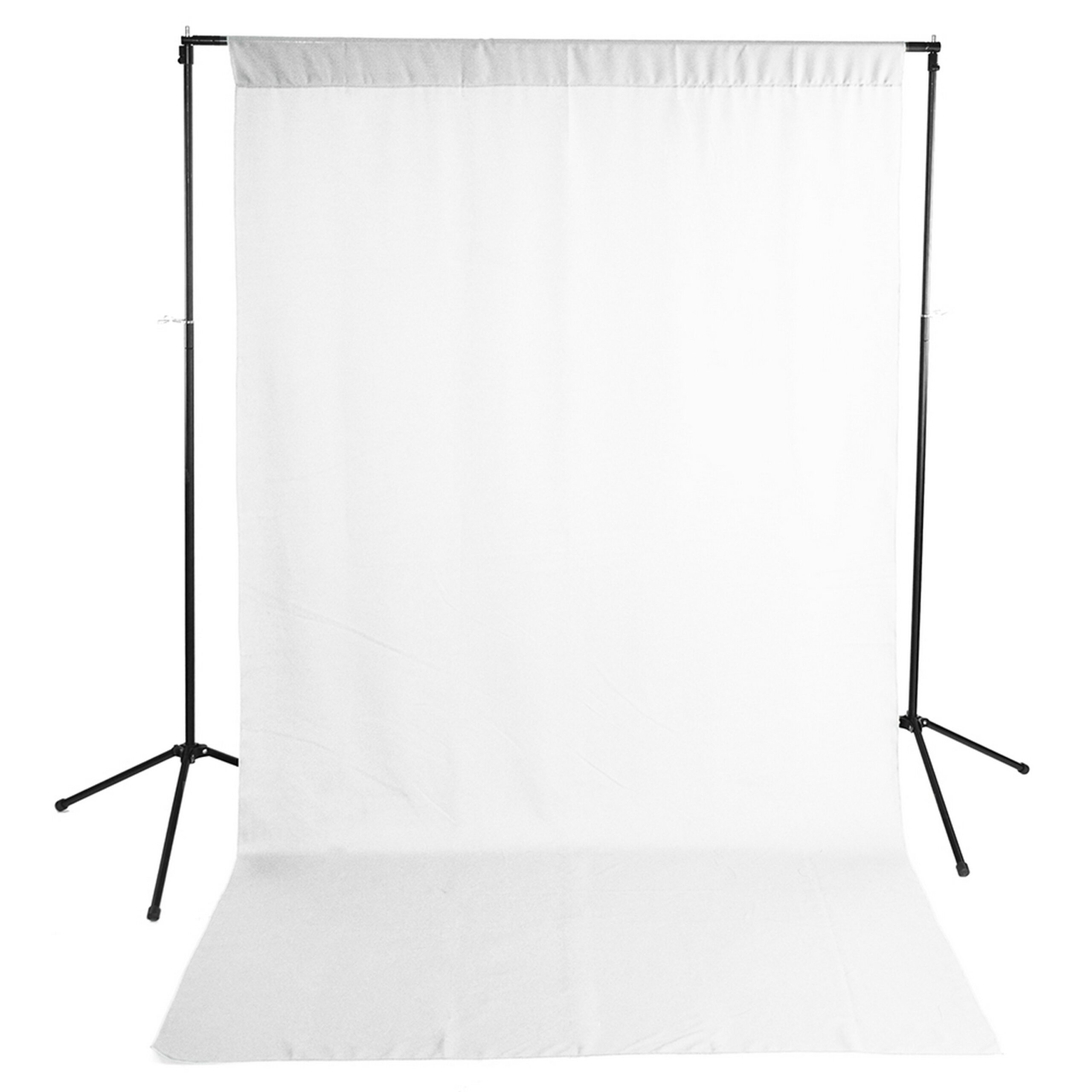 Economical White Savage 5 x 9-Foot Wrinkle-Resistant Polyester Photography Background Stand Kit