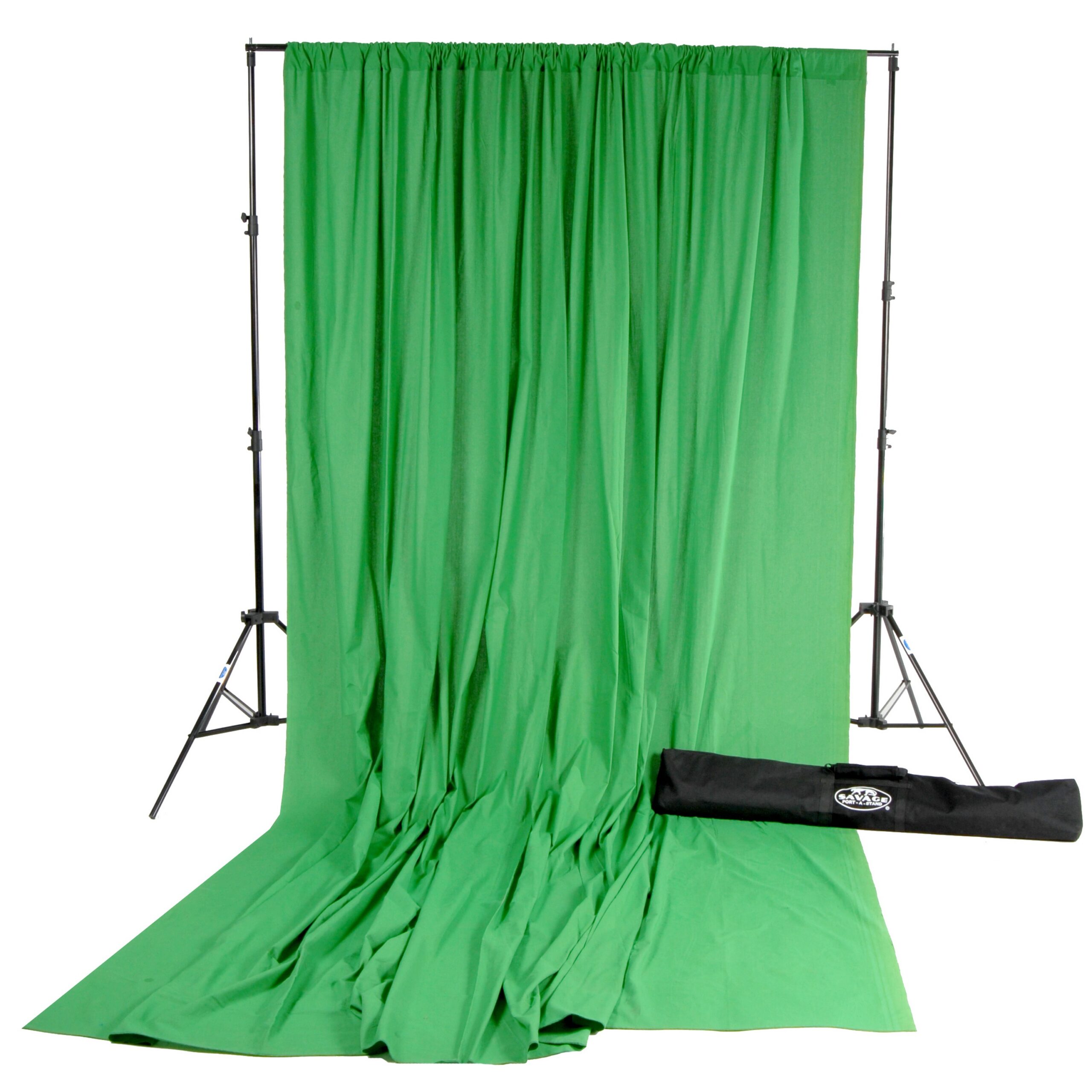 Savage 10x12-Feet Chroma Green Solid Muslin Background Kit with Portable Stand