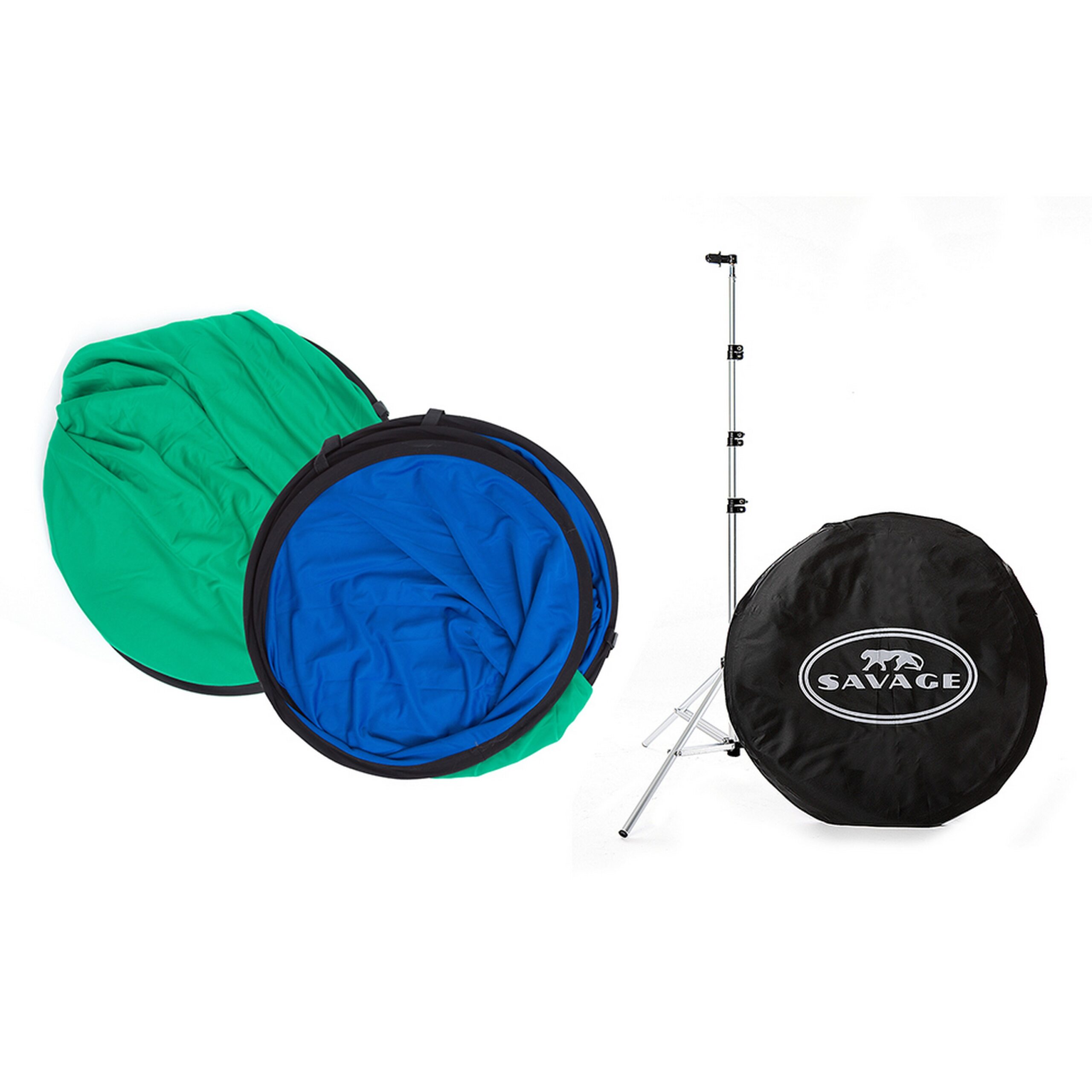 Savage Collapsible Chroma Key Background Kit - 5 x 6 Feet, Reversible Chroma Green/Blue with High - Quality Poly/Cotton Blend