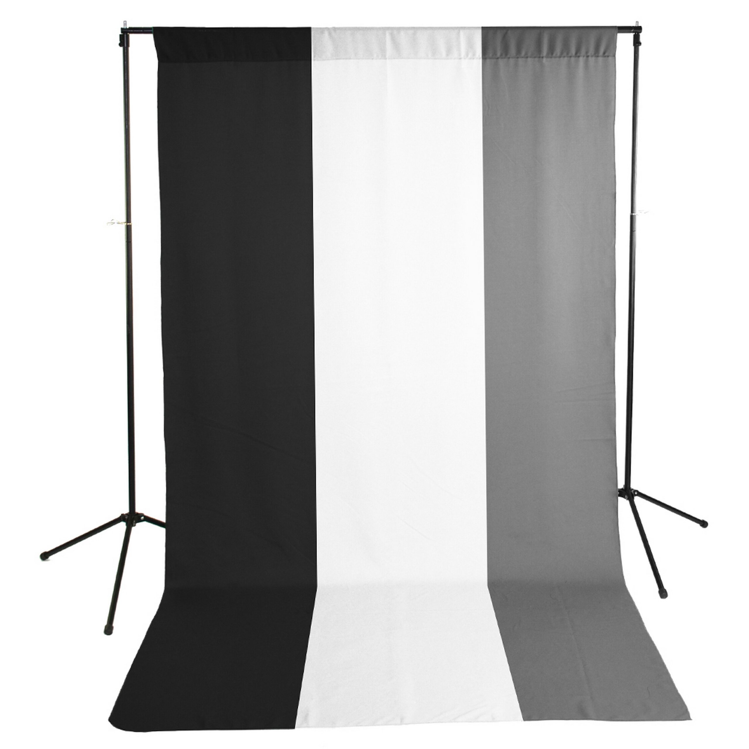 Savage Economy Stand Kit for Photography with 5 x 9-Foot Wrinkle-Resistant Polyester Backgrounds in Black, White, and Gray