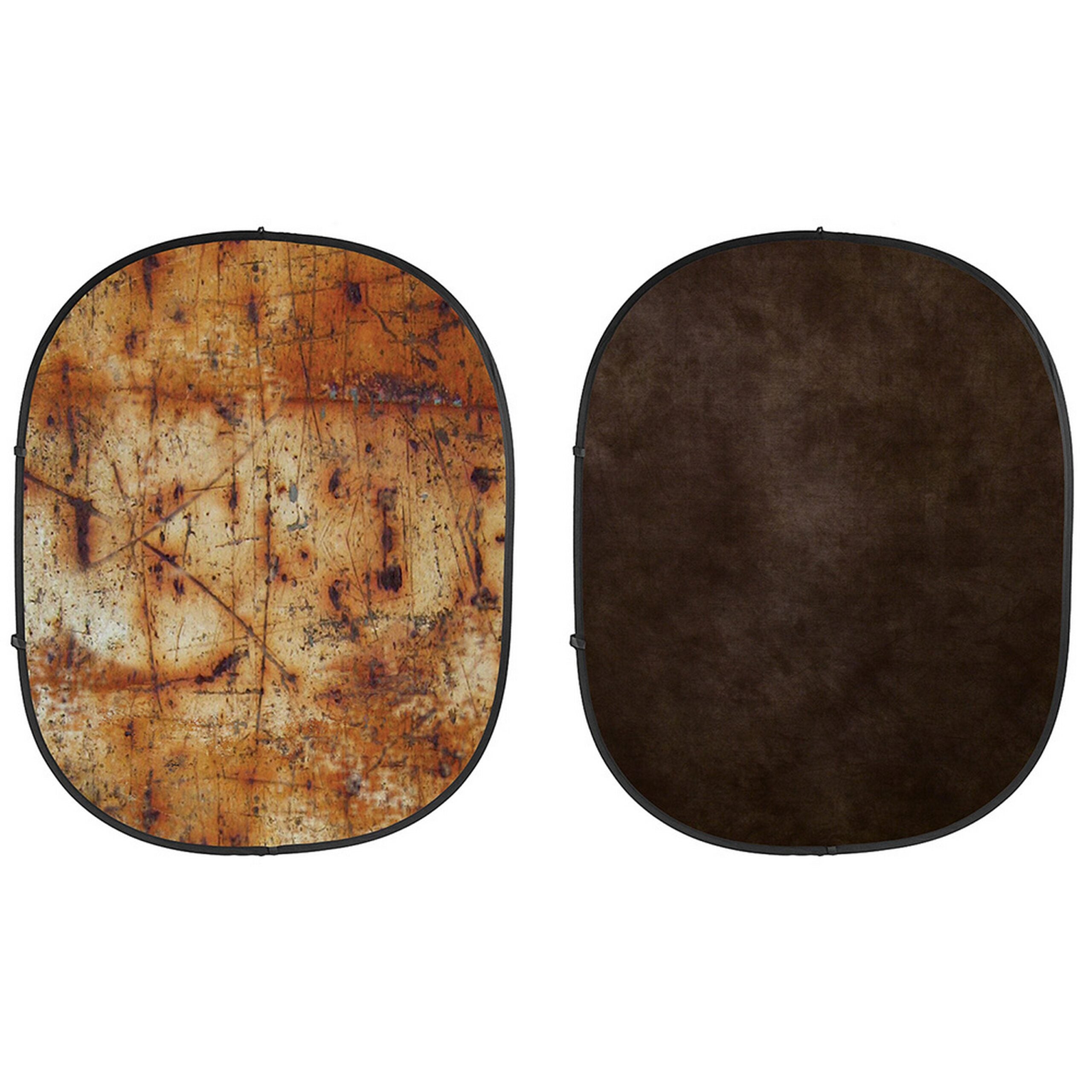 Savage CB190 Collapsible Photography Background with Industrial Grunge Front and Dark Brown Reverse, Measuring 5 x 7-Feet