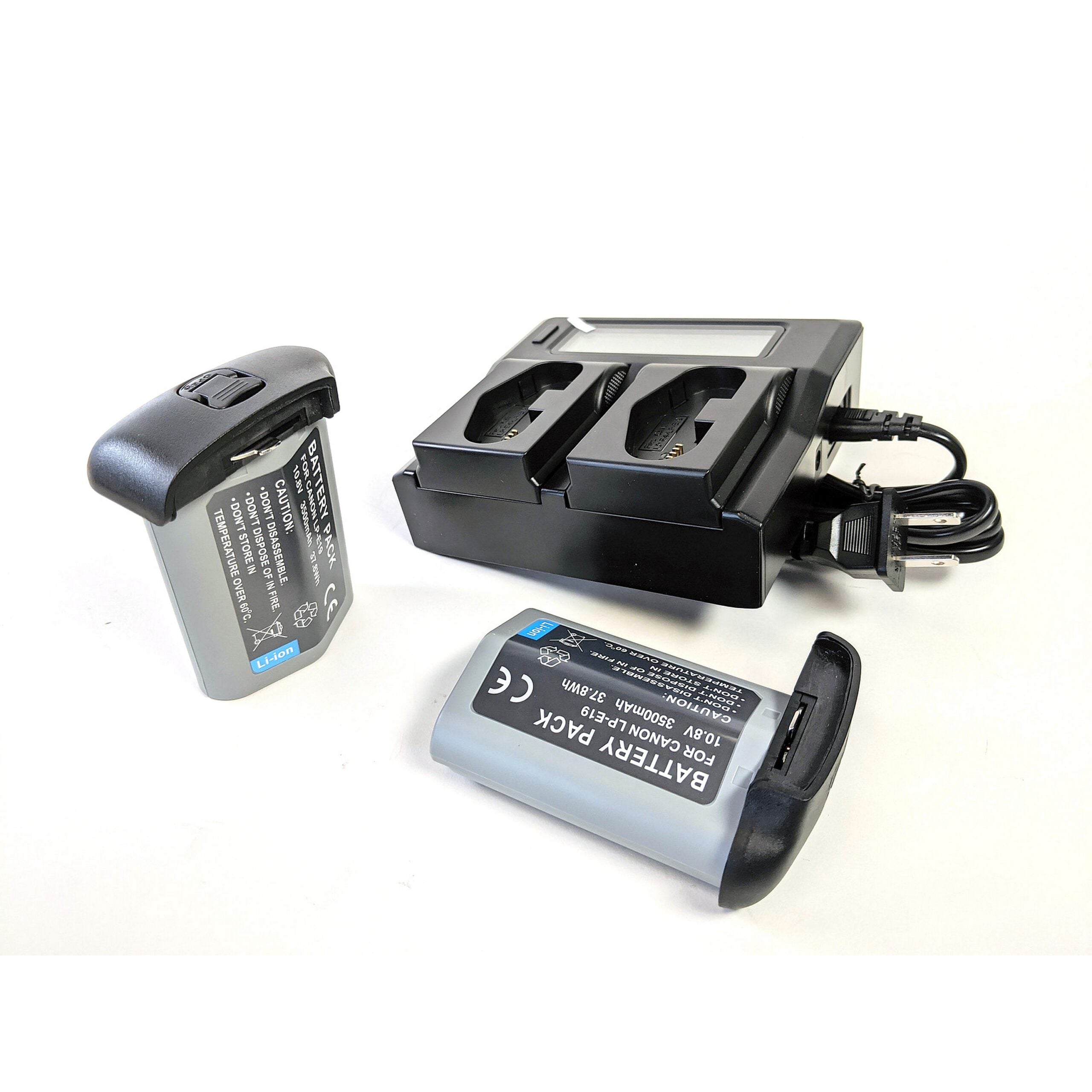 Bescor Dual LPE19 Style Battery with LCD Dual Bay Auto Charger Kit