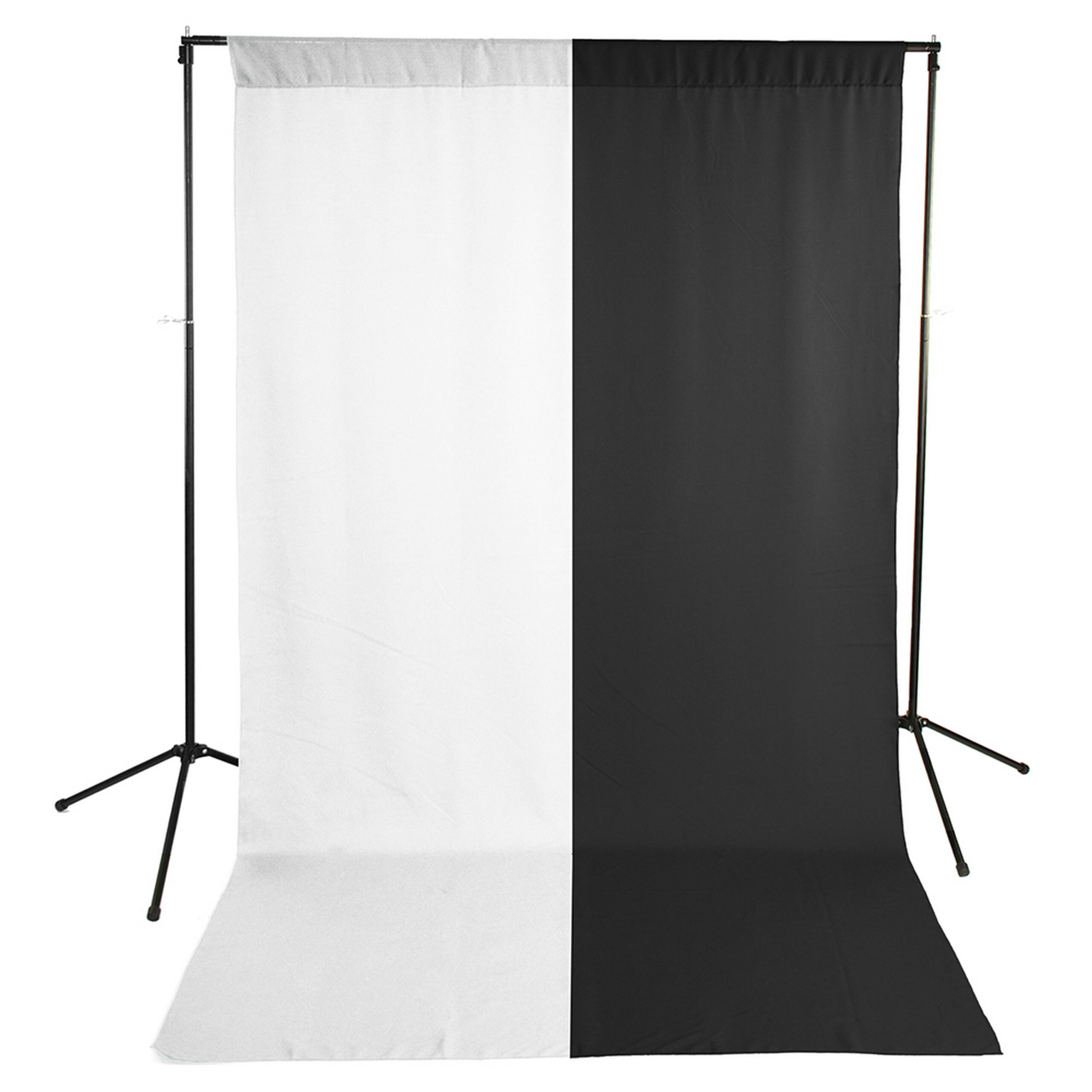 Savage 5 x 9-Foot Anti-Wrinkle Polyester Background Economy Stand Kit in White & Black
