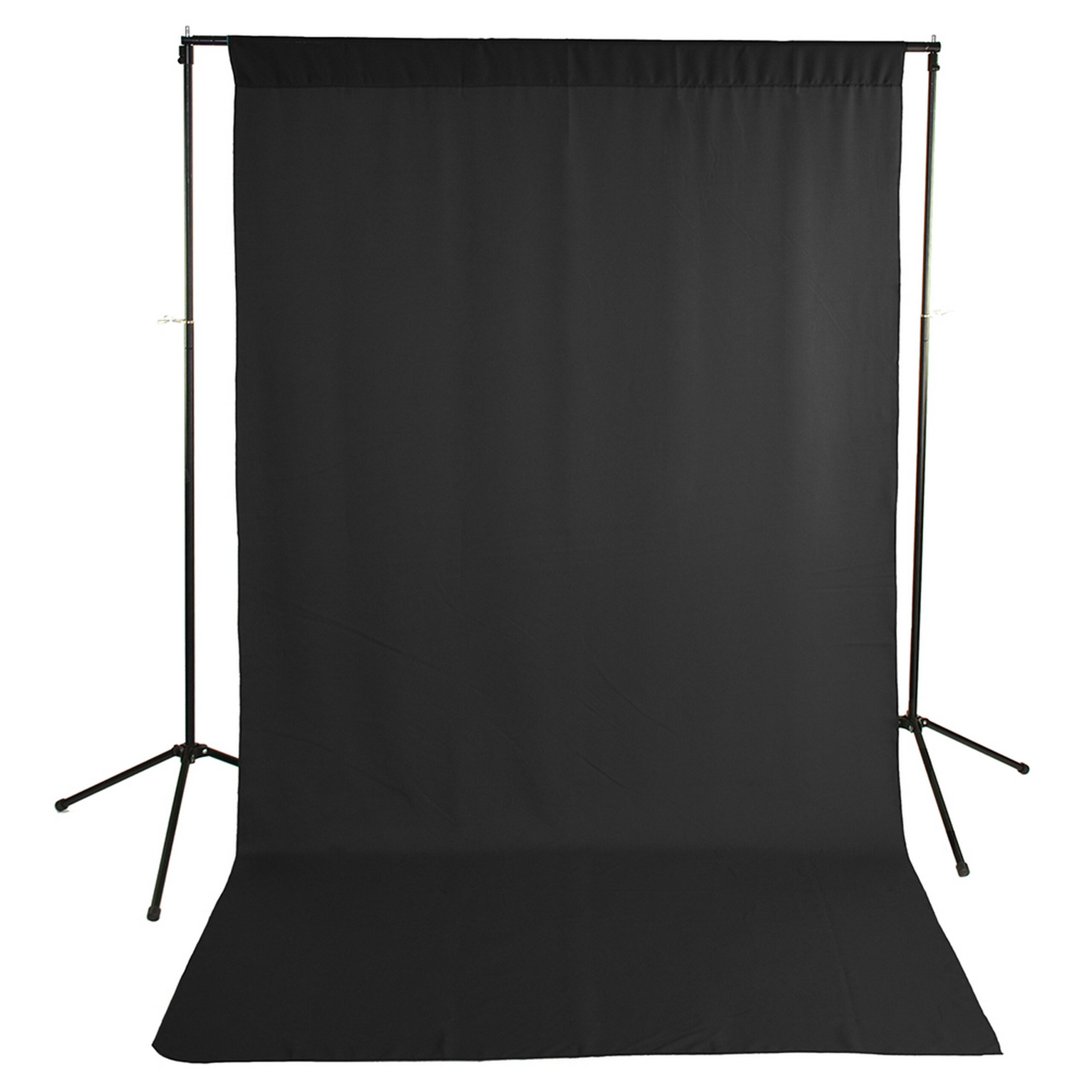 Economical 5 x 9-Foot Black Wrinkle-Resistant Polyester Studio Background Stand Kit by Savage