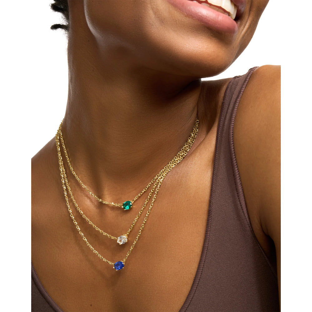 Kendra Scott Cailin Gold-Plated Crystal Pendant Necklace for a Timeless Jewelry Collection