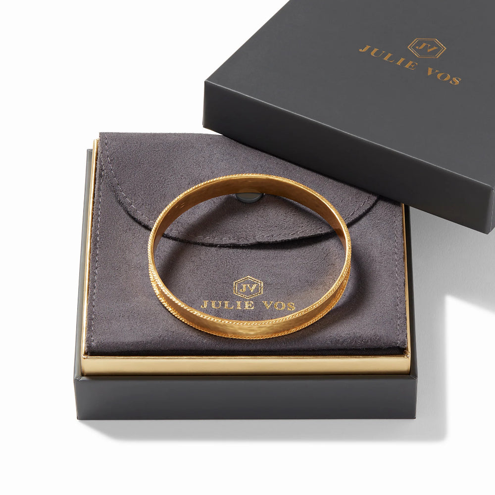 Julie Vos Savoy 24K Gold Plated Handmade Twisted Wire Bangle Bracelet