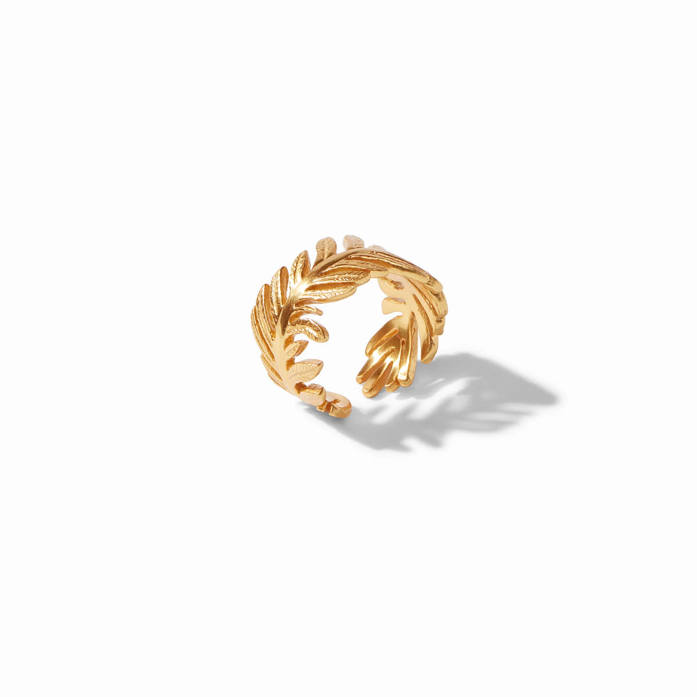 Julie Vos Stylish Gilded Fern Ring - Suitable for Medium to Large Finger Sizes