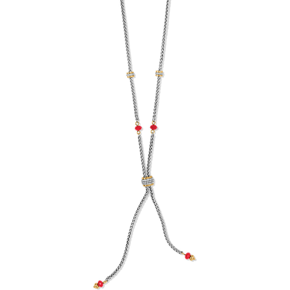 Brighton Meridian Two-Tone Adjustable Petite Y-Style Glass Briolette Necklace for Women