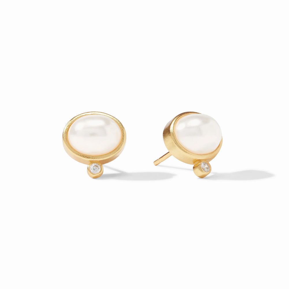Julie Vos Antonia Oval Stud Earrings with Cubic Zirconia Sparkle
