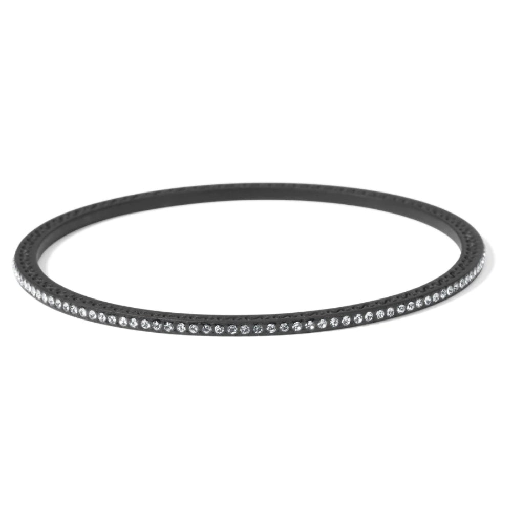 Stylish Brighton Meridian Eclipse Fine Crystal Pave Black Thin Bangle for Layered Wear