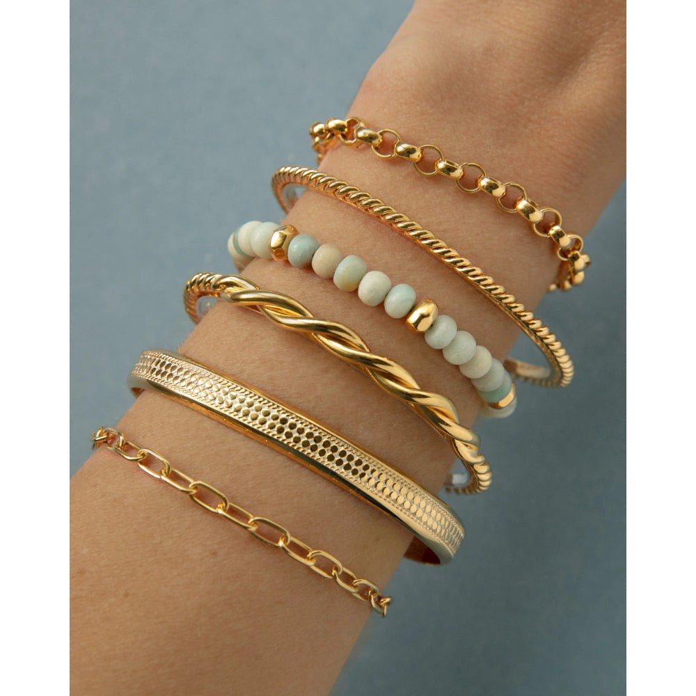 Stunning Anna Beck Bracelet with Multicolored Amazonite and 18k Gold Vermeil Beads