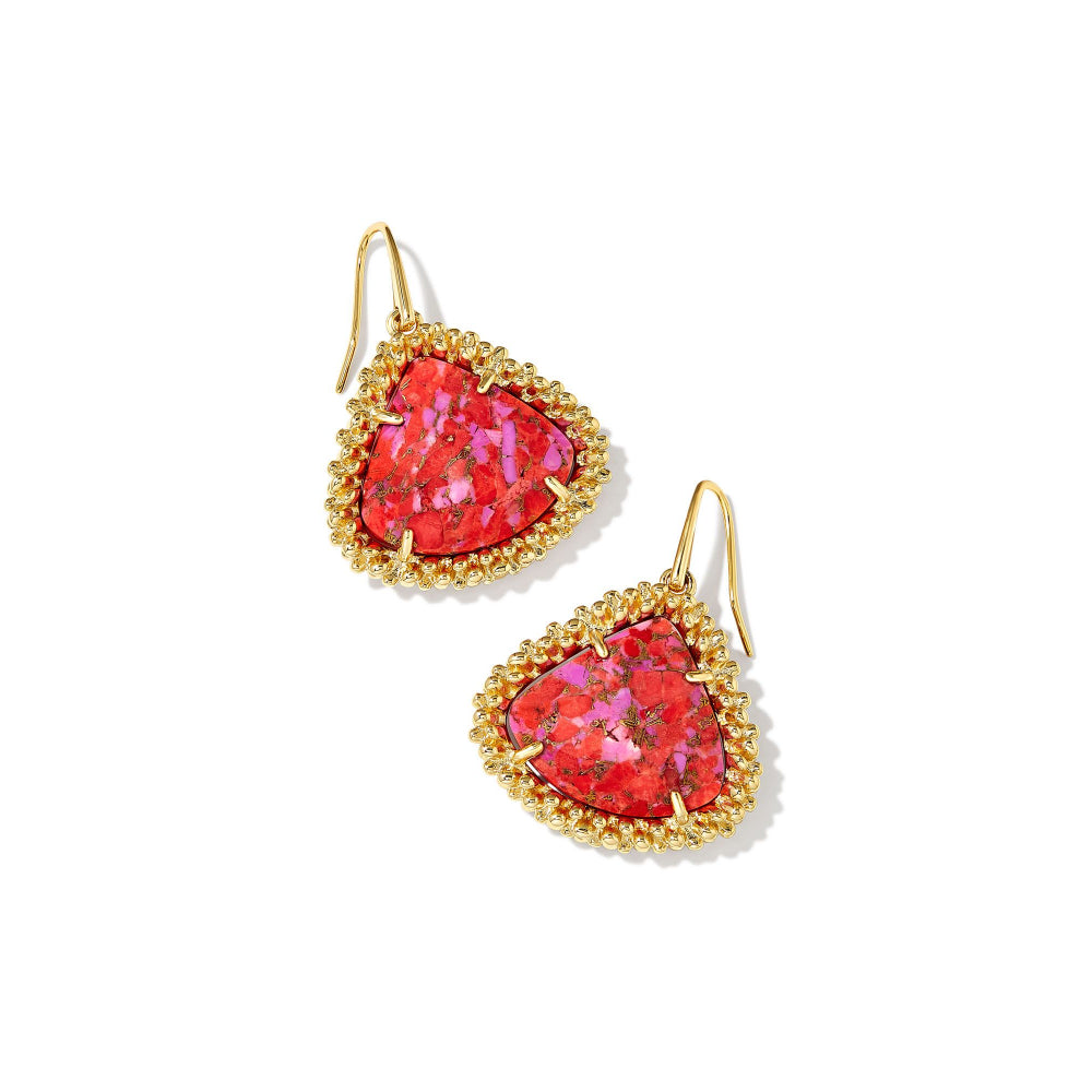 Kendra Scott Stylish Framed Kendall Large Gold Drop Earrings for Fashion Lovers