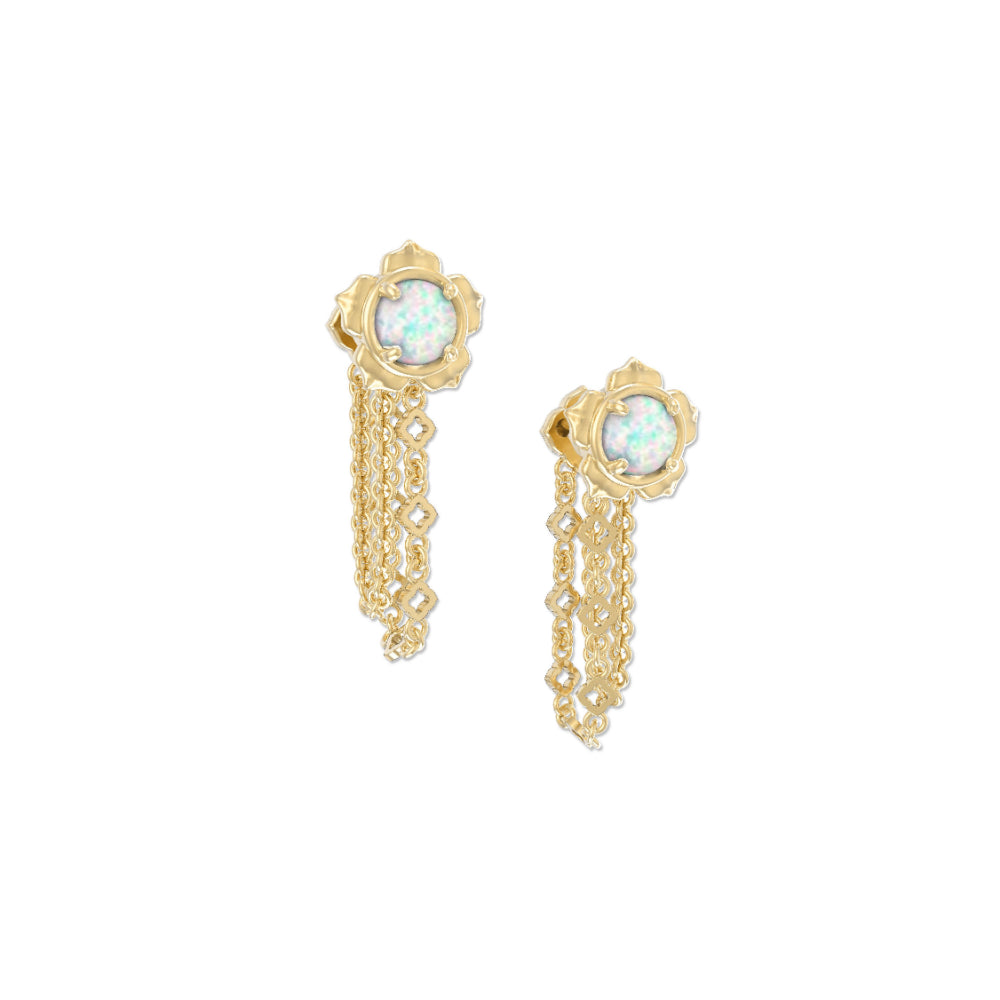 Kendra Scott Susie Convertible Gold Ear Jacket Earrings in Marine Kyocera Opal