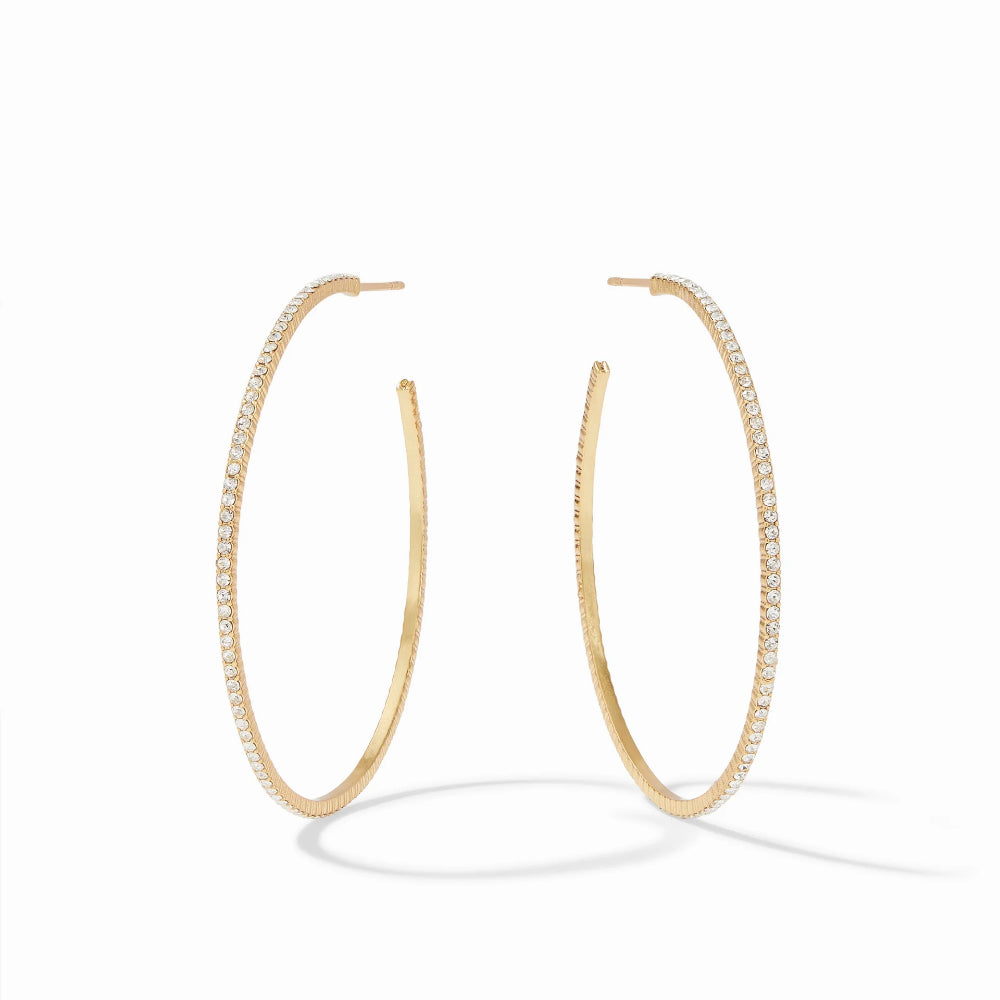 Julie Vos CZ-Encrusted Windsor Style Hoop Earrings
