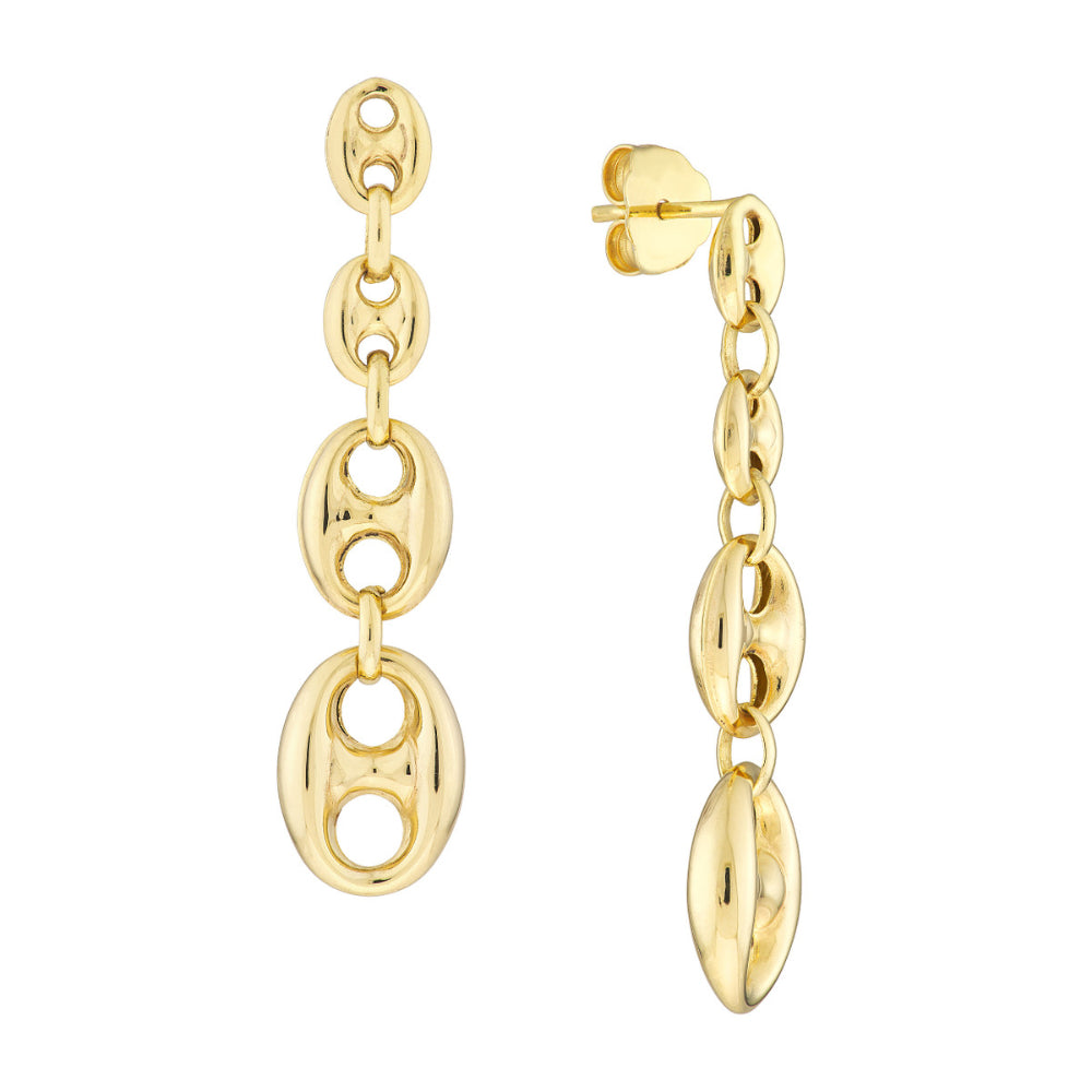 Gorgeous 14k Yellow Gold Mariner-Style Drop Earrings for Timeless Elegance