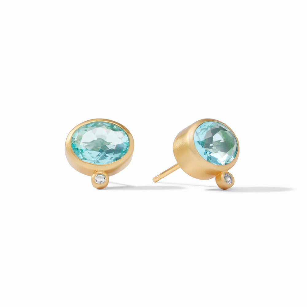 Julie Vos Antonia Oval Stud Earrings with Cubic Zirconia Sparkle