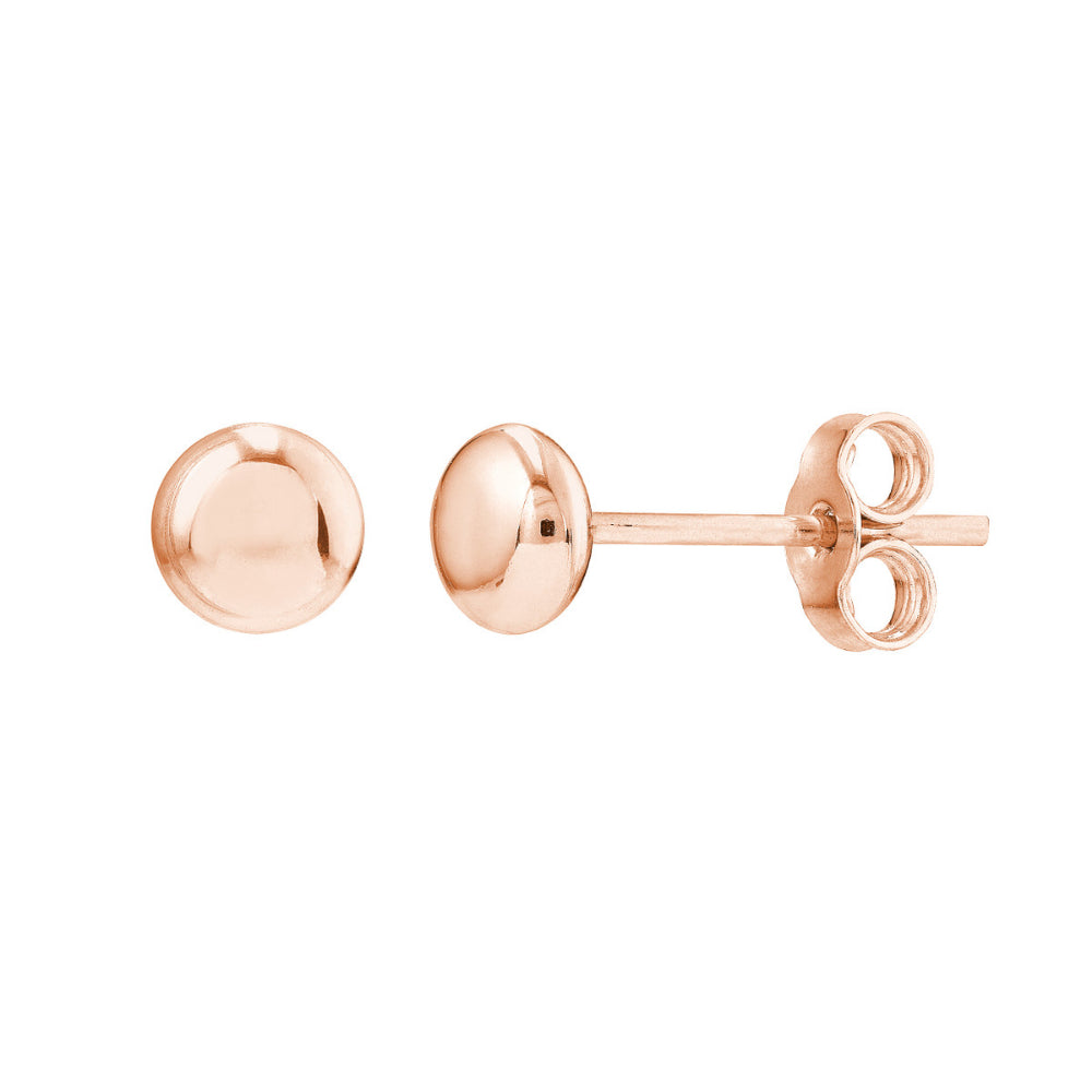Stylish 14k Gold Flat Round Pebble Stud Earrings for Fashionable Wear