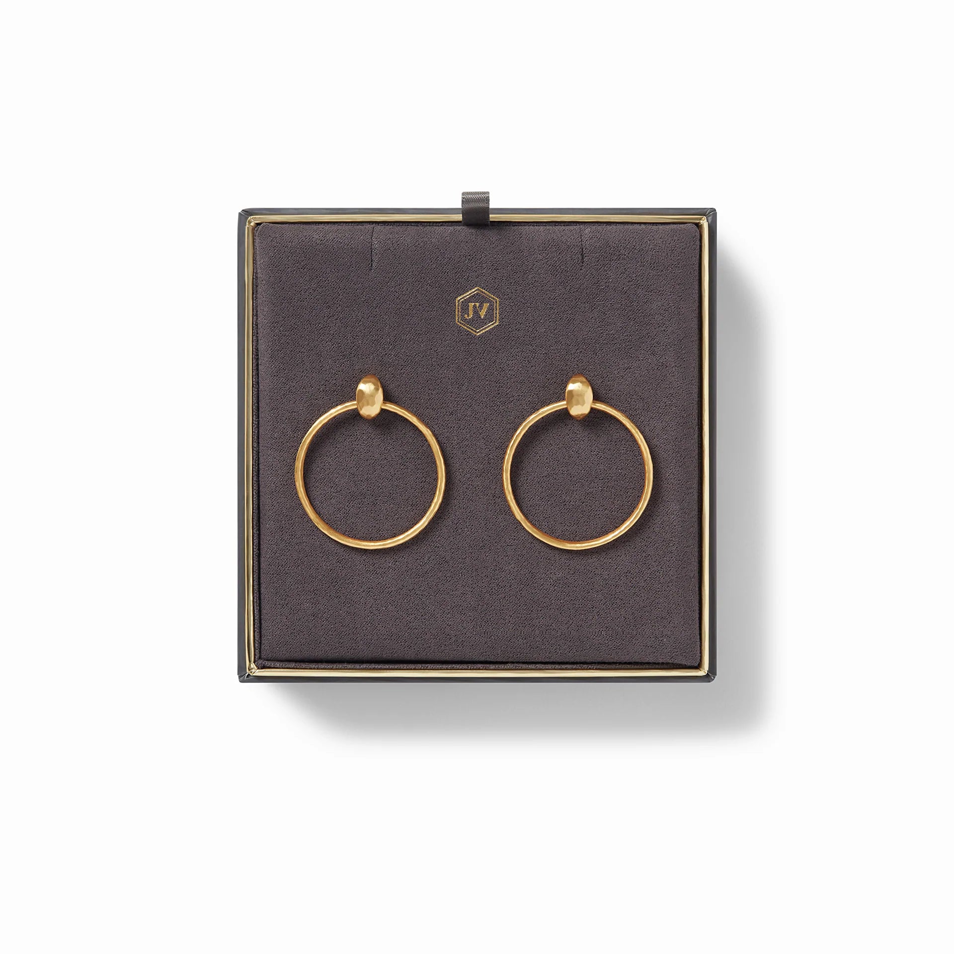 Julie Vos Gold Delicate Palermo-Style Doorknocker Earrings for Women's Everyday Wear