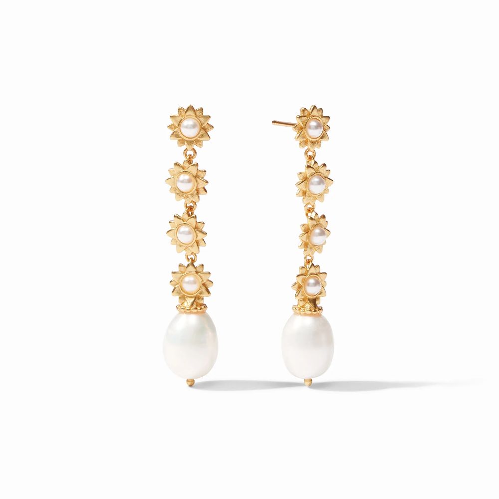 Julie Vos 24K Gold-Plated Flora Tier Swingy Earrings with Pearls