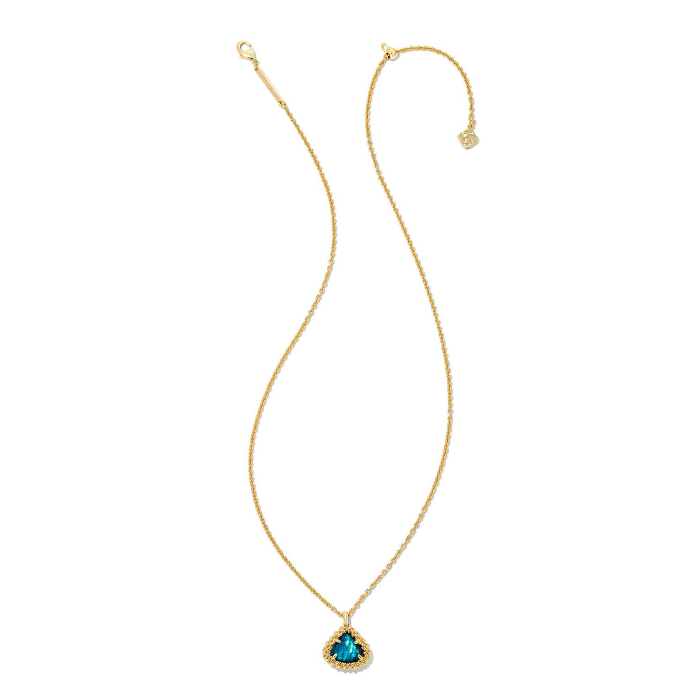 Kendra Scott Gold-Plated Short Pendant Necklace with Framed Kendall Design - A Fashionable Jewelry Piece