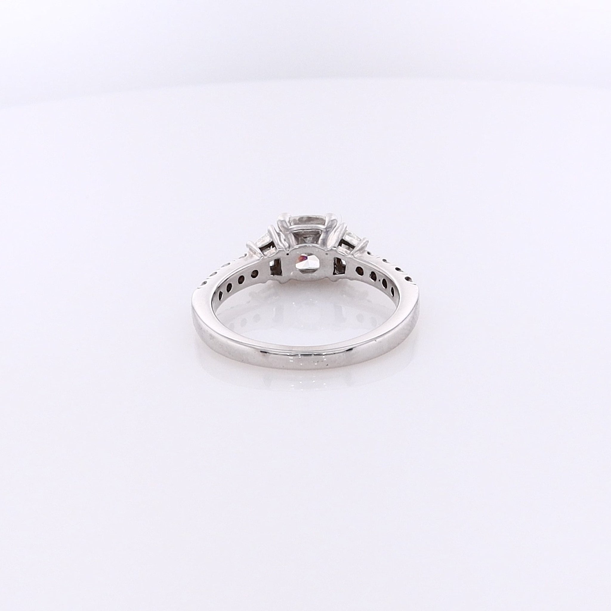 14K White Gold Estate Engagement Ring with GIA Certified 1.00ct Cushion Diamond