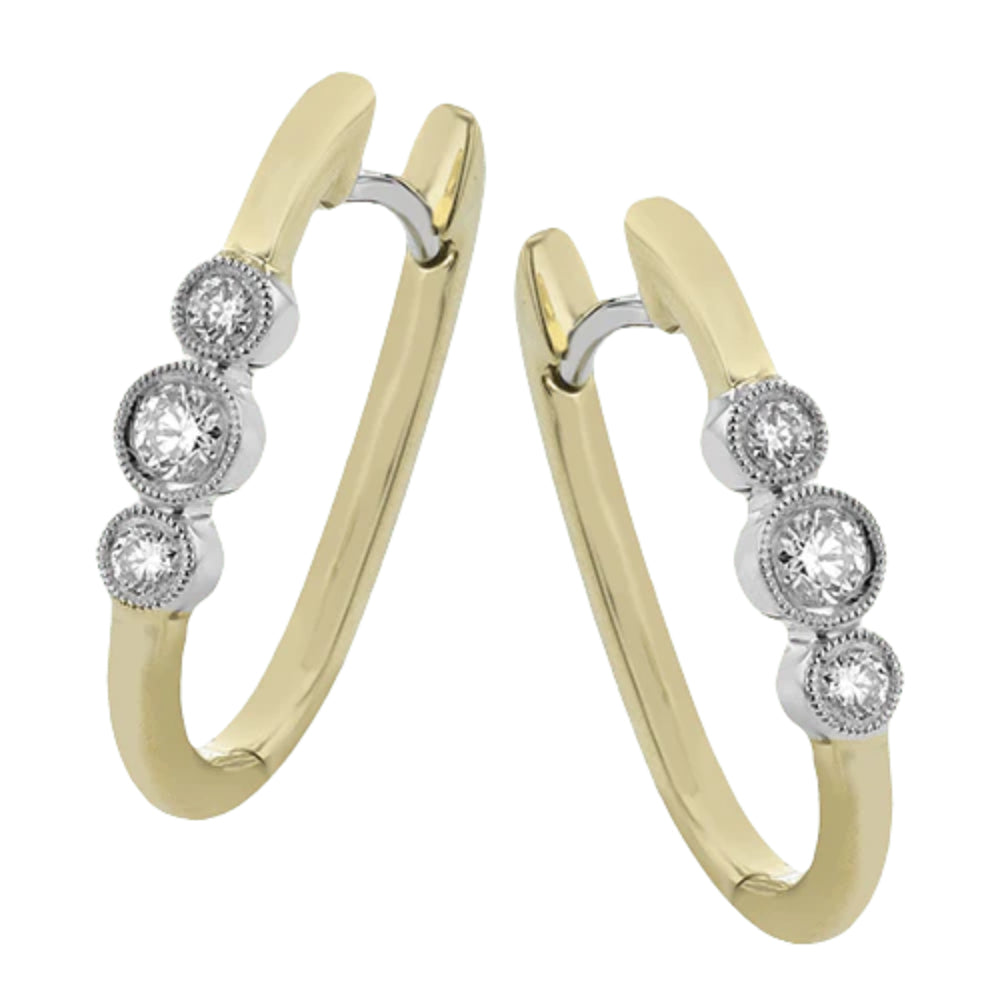 Simon G. Stunning 18k Gold Diamond Hoop Earrings