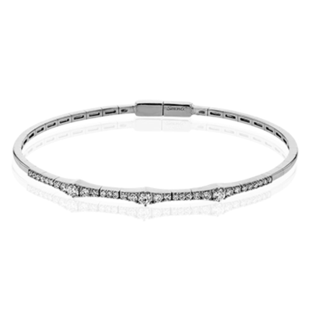 Simon G. Luxury 18k Gold Encrusted Round Diamond Bangle Bracelet for Elegant Style