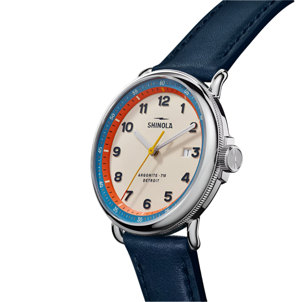 Shinola Canfield 43mm C56 Model Polished Stainless Steel Watch