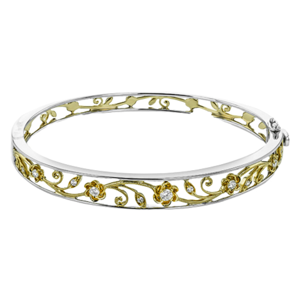 Simon G. Stunning 18k Gold Bangle Bracelet Adorned with G VS Diamonds