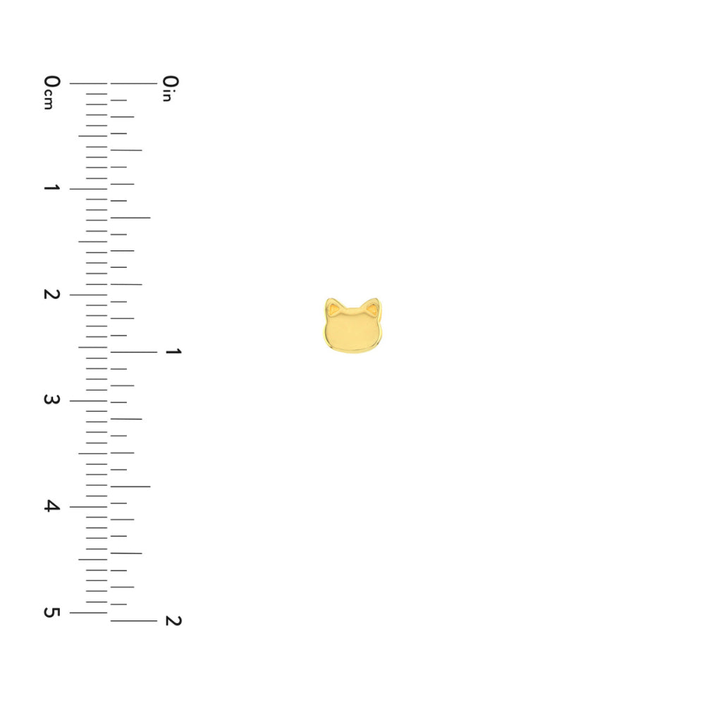 Stylish 14k Gold Stud Earrings Featuring Adorable Cat Face Designs