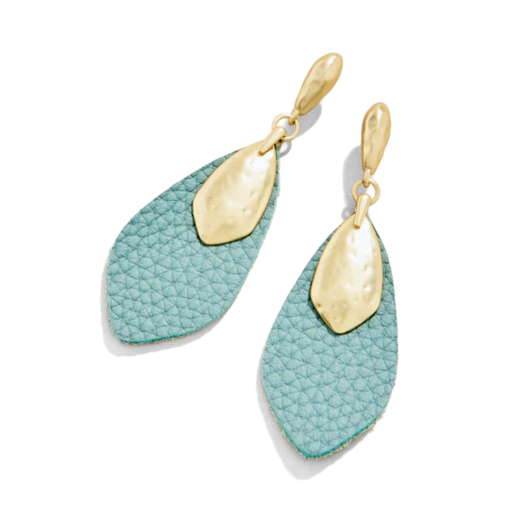 Spartina 18kt Matte Gold Plated Leather Petal Lightweight Earrings