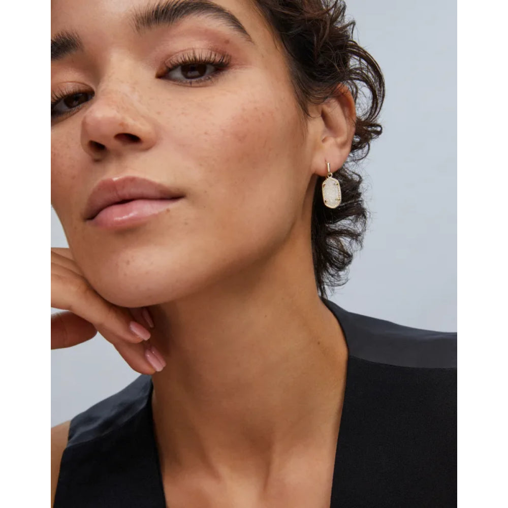 Kendra Scott Iridescent Drusy Lee Style Drop Earrings for Women's Jewelry Collection
