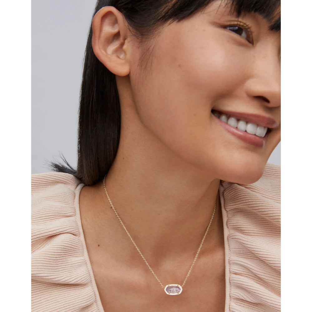 Kendra Scott Elisa Purple Amethyst Short Gold Pendant Necklace - A Fashionable Jewelry Accessory
