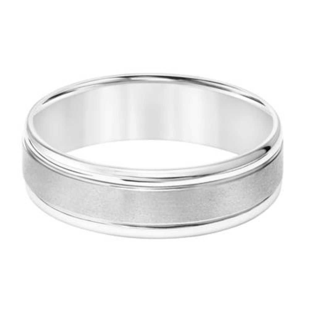 Men's 6.5mm Wedding Band with Platinum Brush Finish