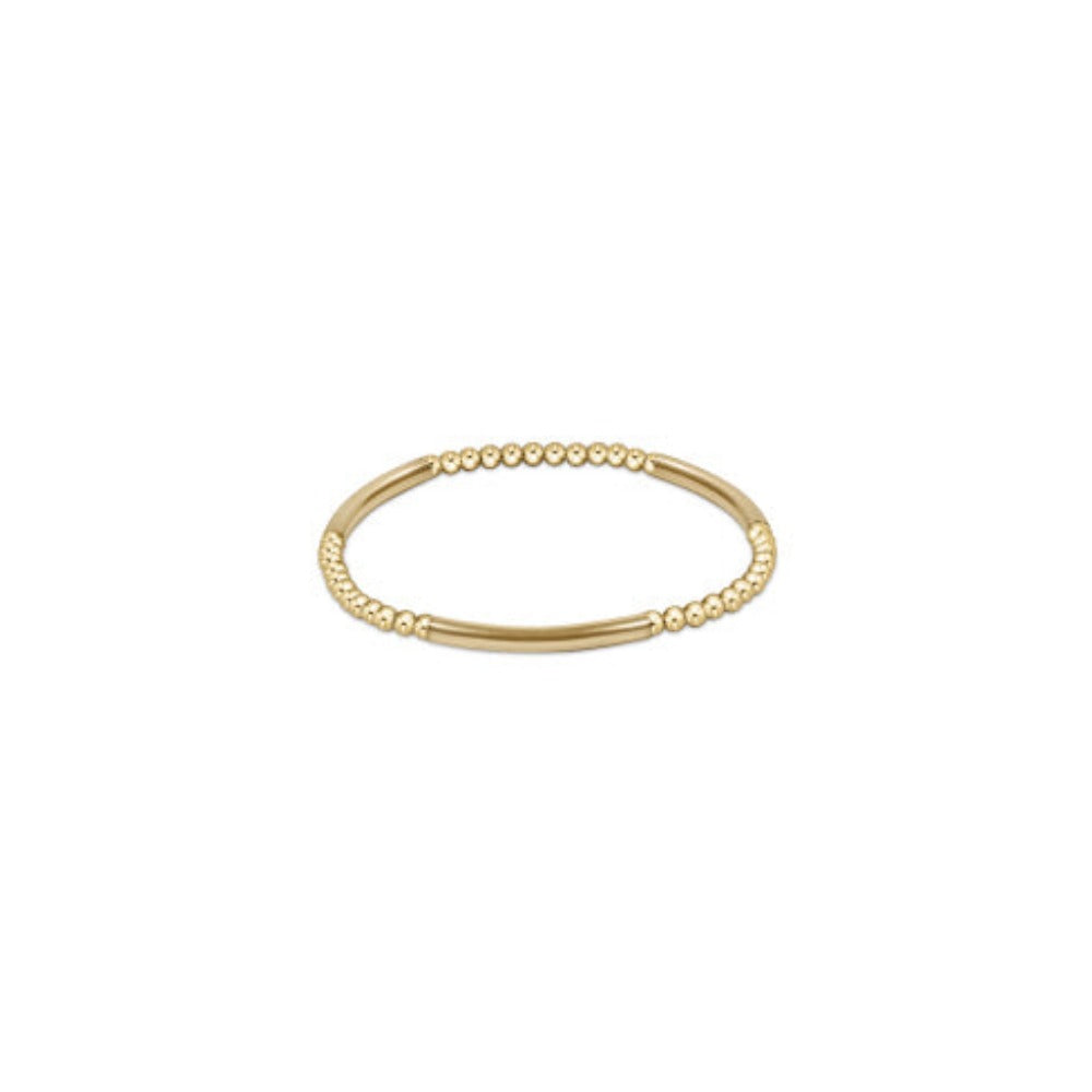 Exquisite 6.25-Inch Gold Pattern Bead Bracelet by Enewton - Bliss Bar Style in Gold