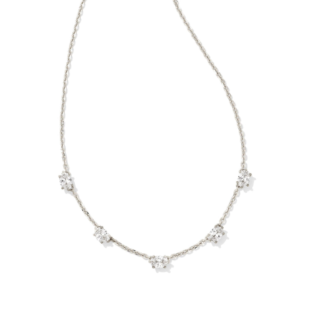 Kendra Scott's Elegant White Crystal Strand Cailin Necklace