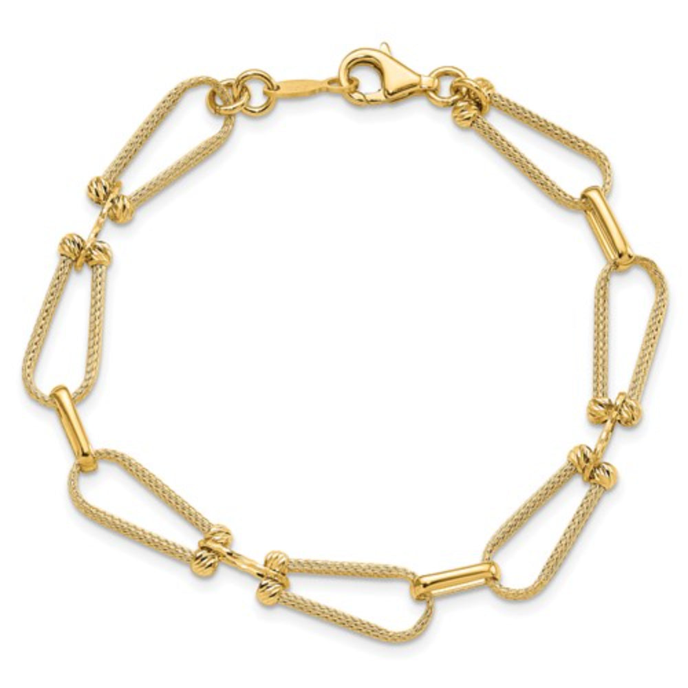 14-Year Fancy Gold Link Bracelet with 7-Inch Length