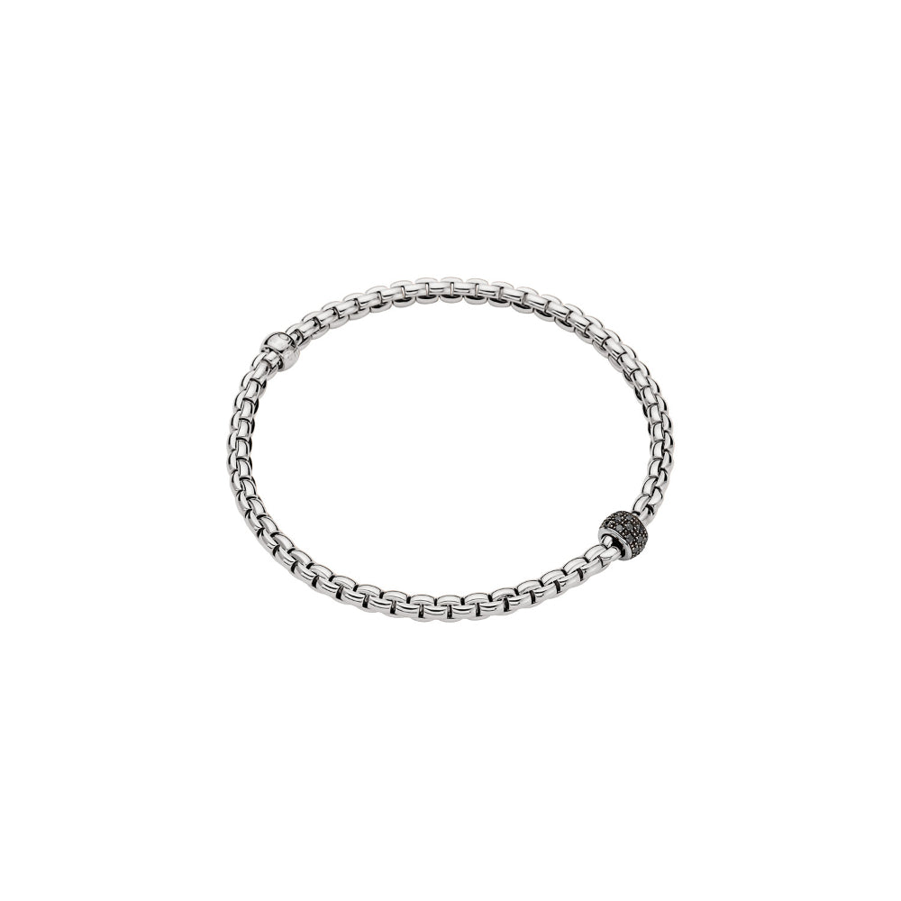 Fope Eka Flex'it Black Diamond Stretchable 18K Gold Station Bracelet
