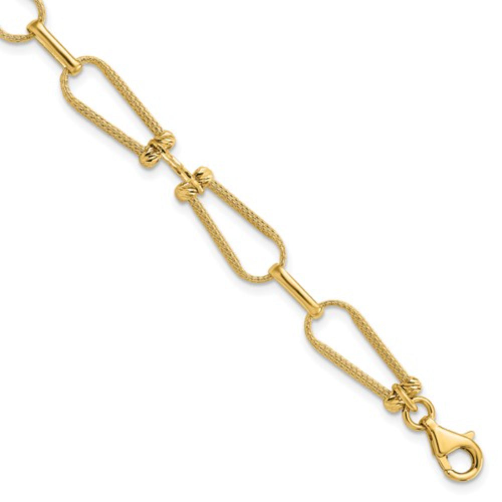 14-Year Fancy Gold Link Bracelet with 7-Inch Length