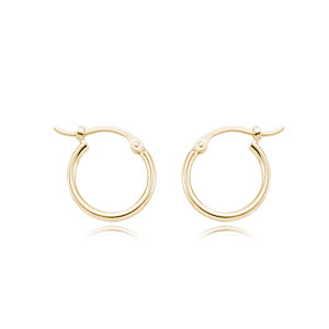 Gorgeous 14k Yellow Gold Hinged Hoop Earrings, 1.5x12mm Size