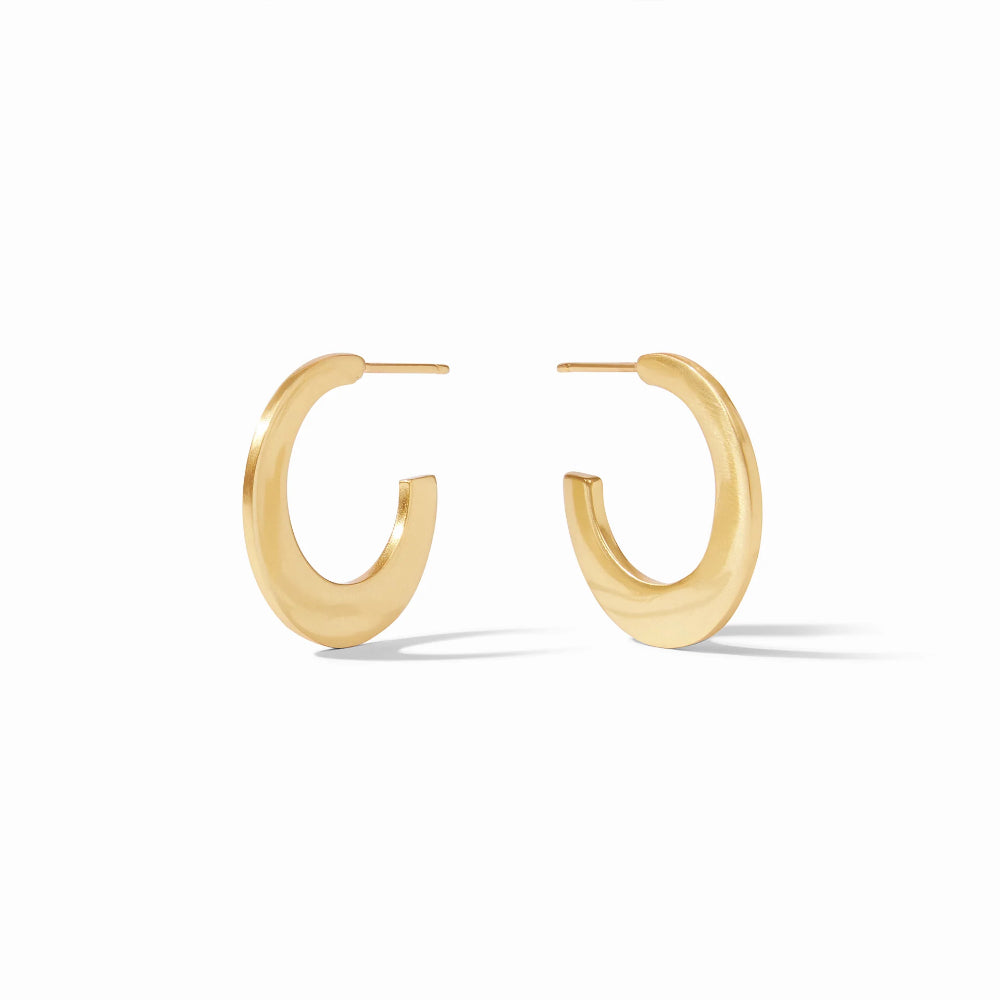 Julie Vos Luna Style Flat Gold-Plated Hoop Earrings