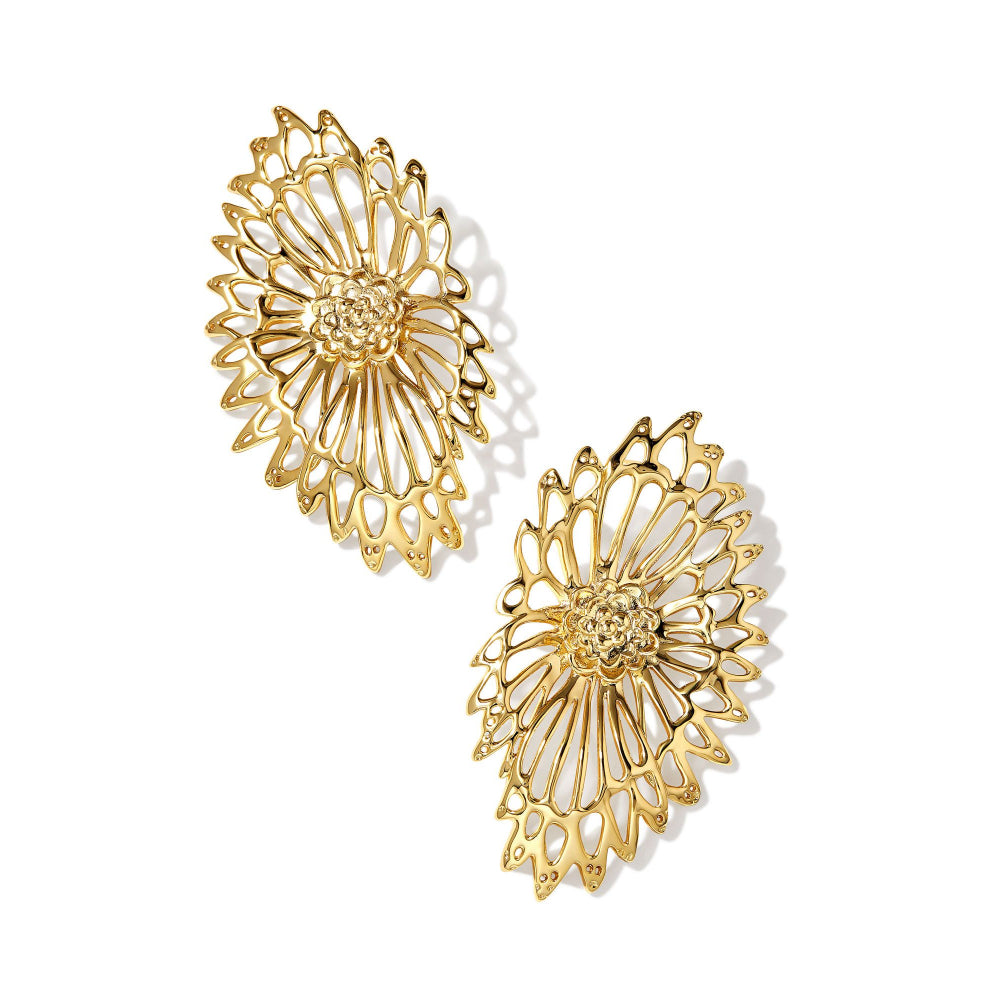 Kendra Scott Gold Brielle Statement Earrings - Fashionable Gold Earrings for Special Occasions