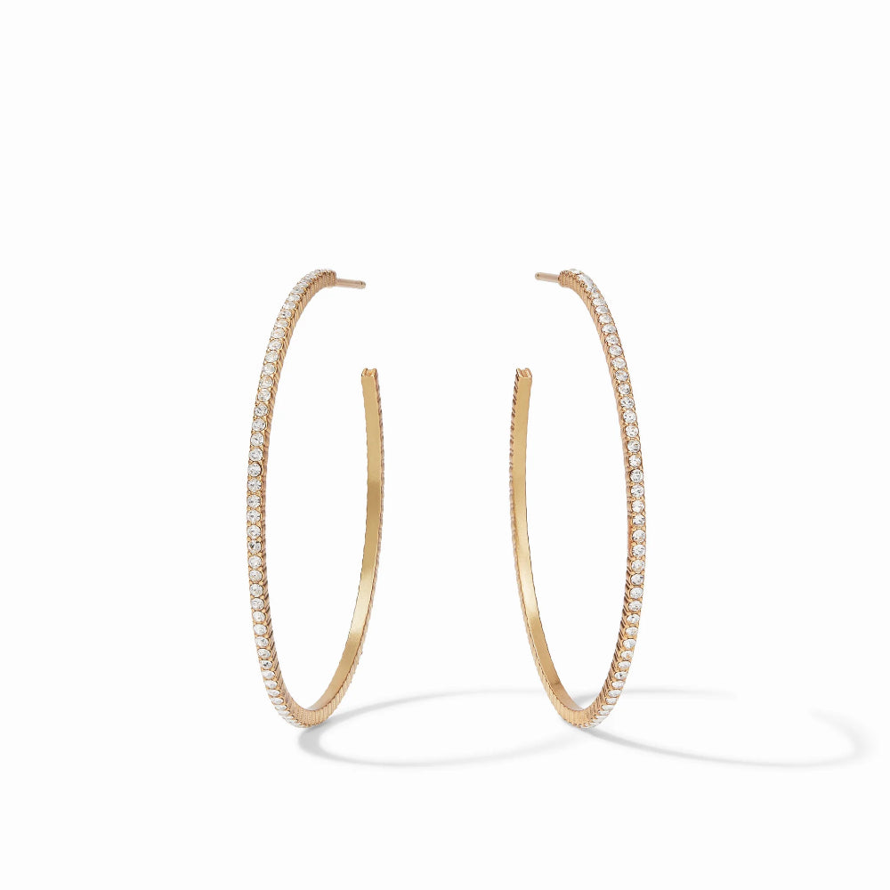 Julie Vos CZ-Encrusted Windsor Style Hoop Earrings