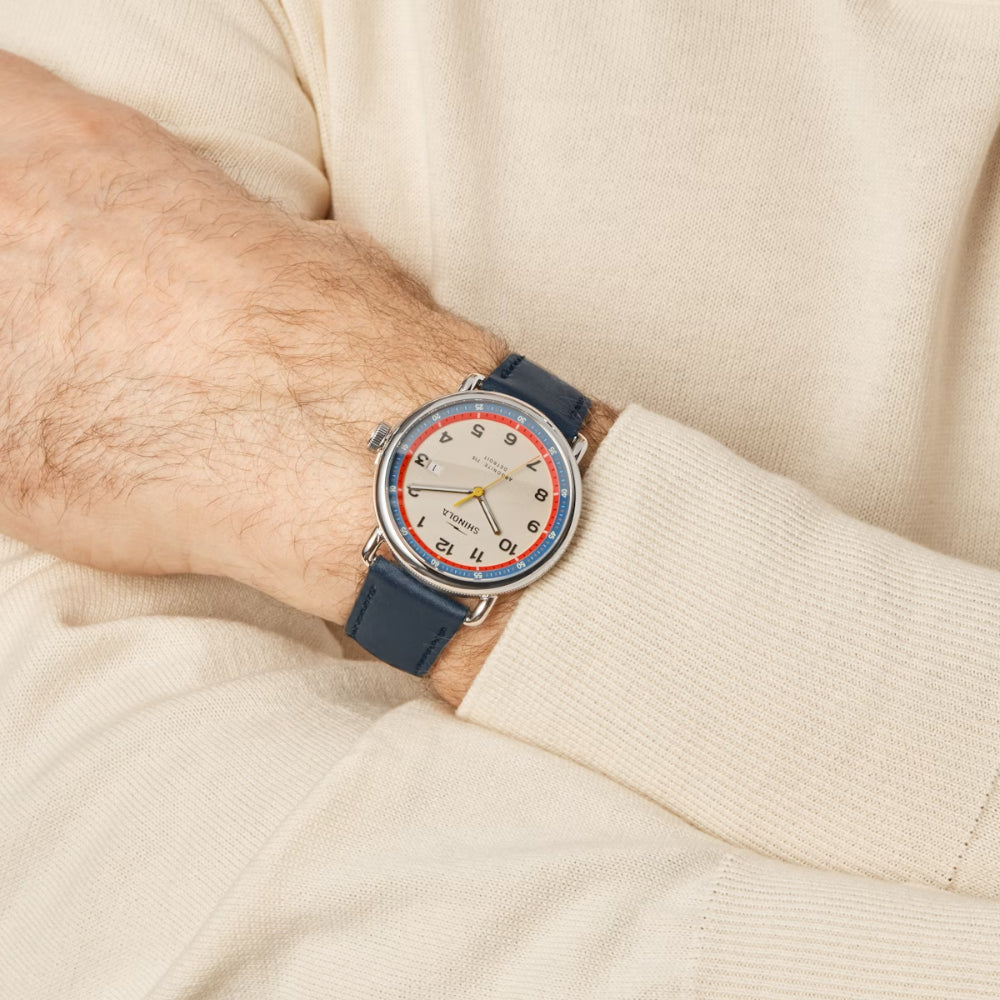 Shinola Canfield 43mm C56 Model Polished Stainless Steel Watch